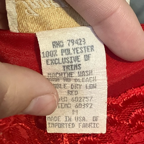 Vintage Inner Most Lingerie Red Lace Valentine's Day Size Medium Made in USA (M) - Picture 6 of 7